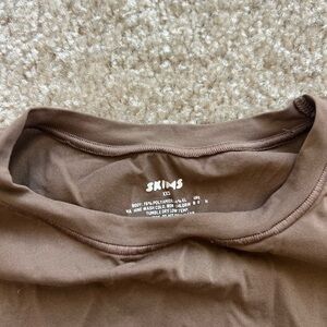 Skims Brown Cropped T-Shirt